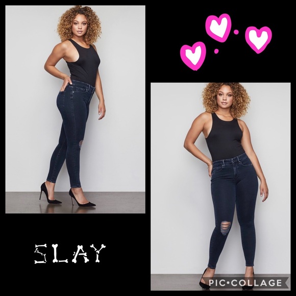 Good American || +Size Good Legs Distressed Jeans - Picture 7 of 8